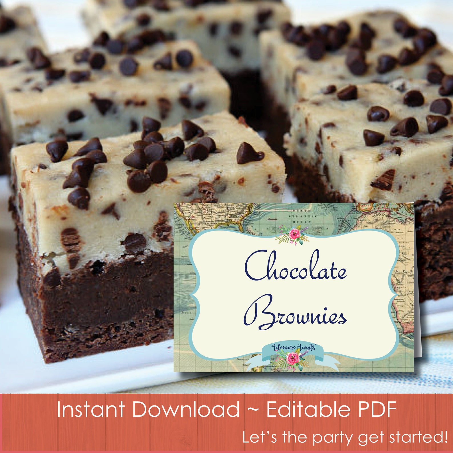 Instant Download Bridal Shower Food Labels Travel Theme Etsy