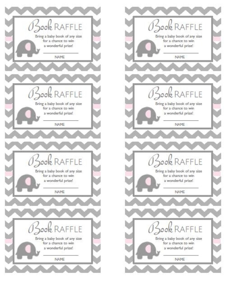 Book Raffle Game Baby Shower Instant Download Book Raffle Etsy
