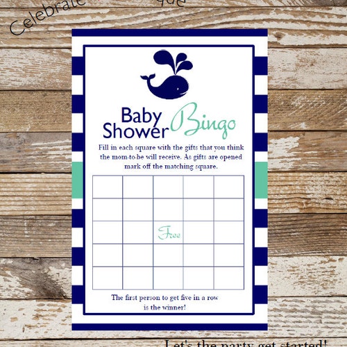 INSTANT DOWNLOAD Nautical Printable Baby Shower 5x7 BINGO Game - Etsy