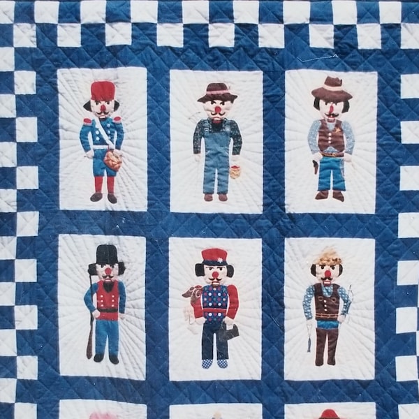 Vintage New NIP Shirley Gardner Designs Nutcracker Prince Quilt Pattern Nine Blocks Farmer Soldier Skier Cowboy Drummer Bavarian Fisherman