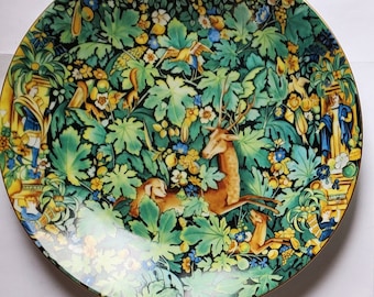Vintage EUC Limoges France Limited Edition The Enchanted Forest Collectible Plate Haviland Parlon Deer Stag Antelope Hunting Pheasant Castle