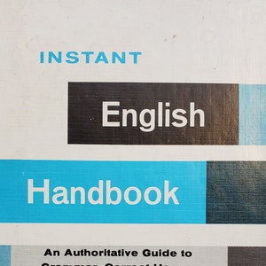 Vintage Good Condition Instant English Handbook HB Hardback Book Grammar Punctuation Usage Reference Guide Learning Tool Primary Education