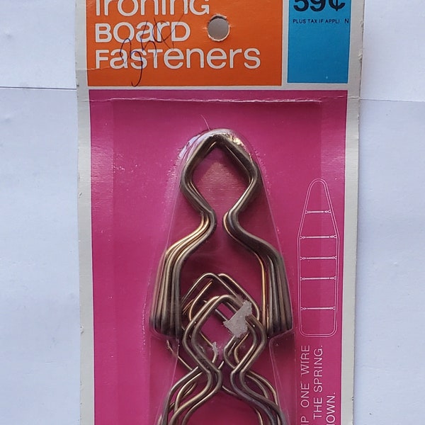 Vintage New NIP Ironing Board Fasteners Vanderbilt Products Brooklyn NY Springs Hooks To Keep Cover Tight MCM MidCen Housewife Tool Home