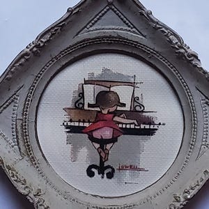 May include: Three framed art pieces with musical themes. The frames are ornate and painted in a light gray color. The artwork depicts a girl reading, a person playing the piano, and a person playing a wind instrument.