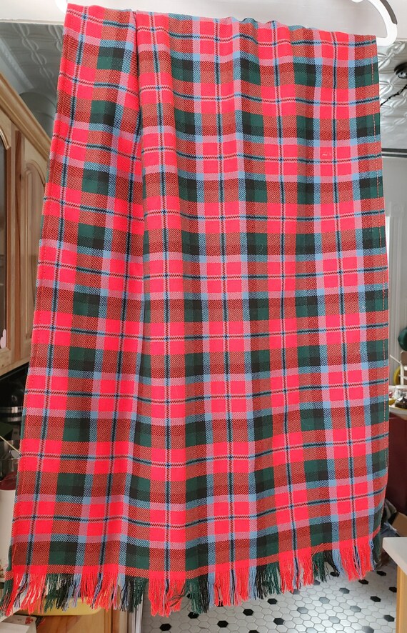 Vintage EUC Scottish Clan McNaughton Wool Tartan … - image 5
