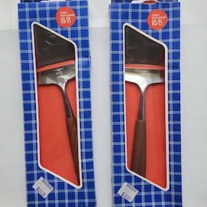 Vintage New NIP Spar Norway Scandinavian Teak Wooden Handle Stainless Cheese Plane Slicer Cutter Board Accessory MidCen Design 18/8 1003