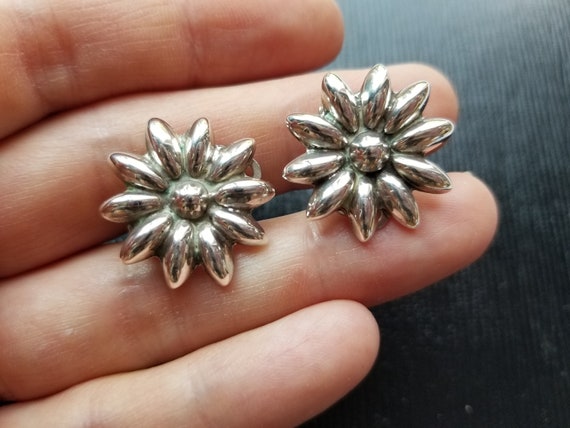 Vintage EUC 925 Sterling Silver Clip-On Earrings … - image 9