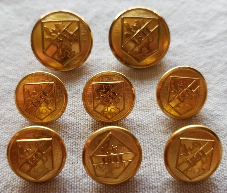 Vintage EUC Waterbury Brass Blazer Buttons Scottish English - Etsy