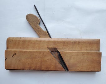 Antique Vintage Malloch & Son A. Cellars Carpenter’s Joiner’s Wood Crown Molding Mould Plane Tool Scottish Scotland Clyde Shipbuilding