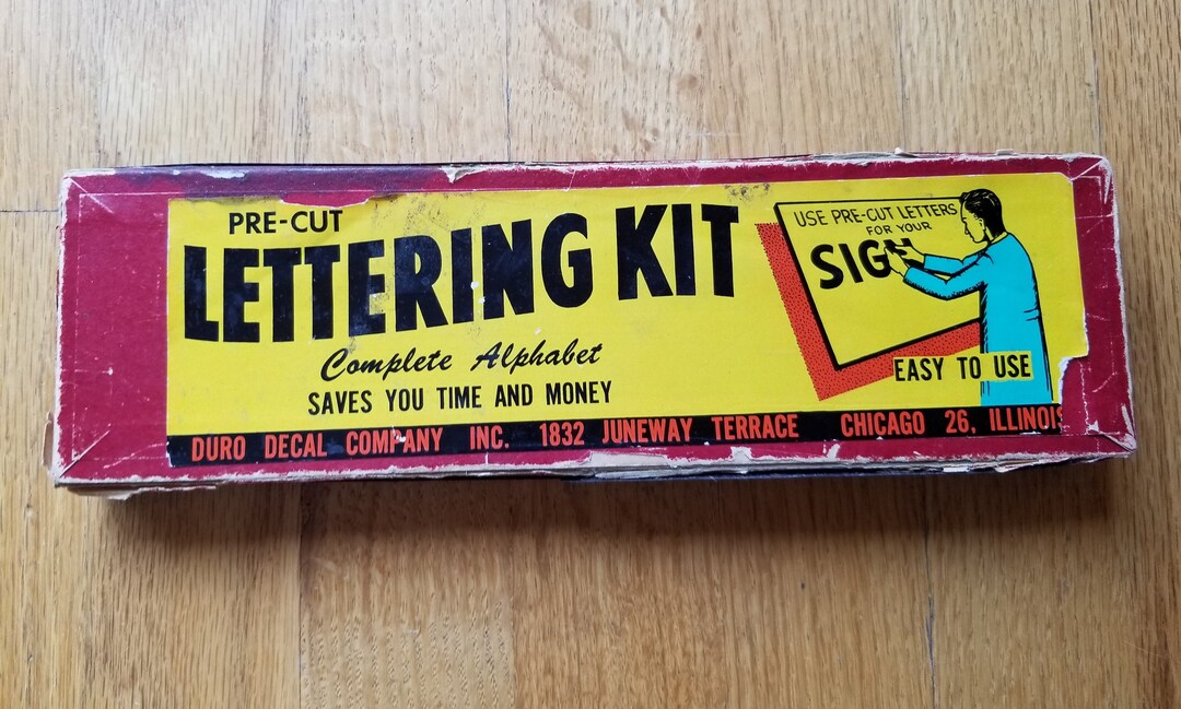 Duro Lettering Vintage Duro Decal Pre-cut Lettering Kit Sign Making Company Chicago ...