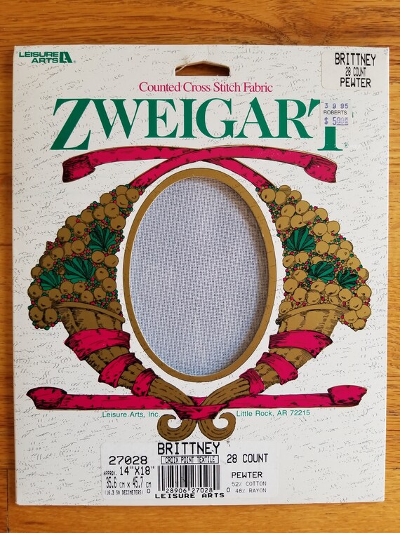 Hand Dyed zweigart Belfast Cross Stitch 32 Count Linen 18/"x27/" Vintage