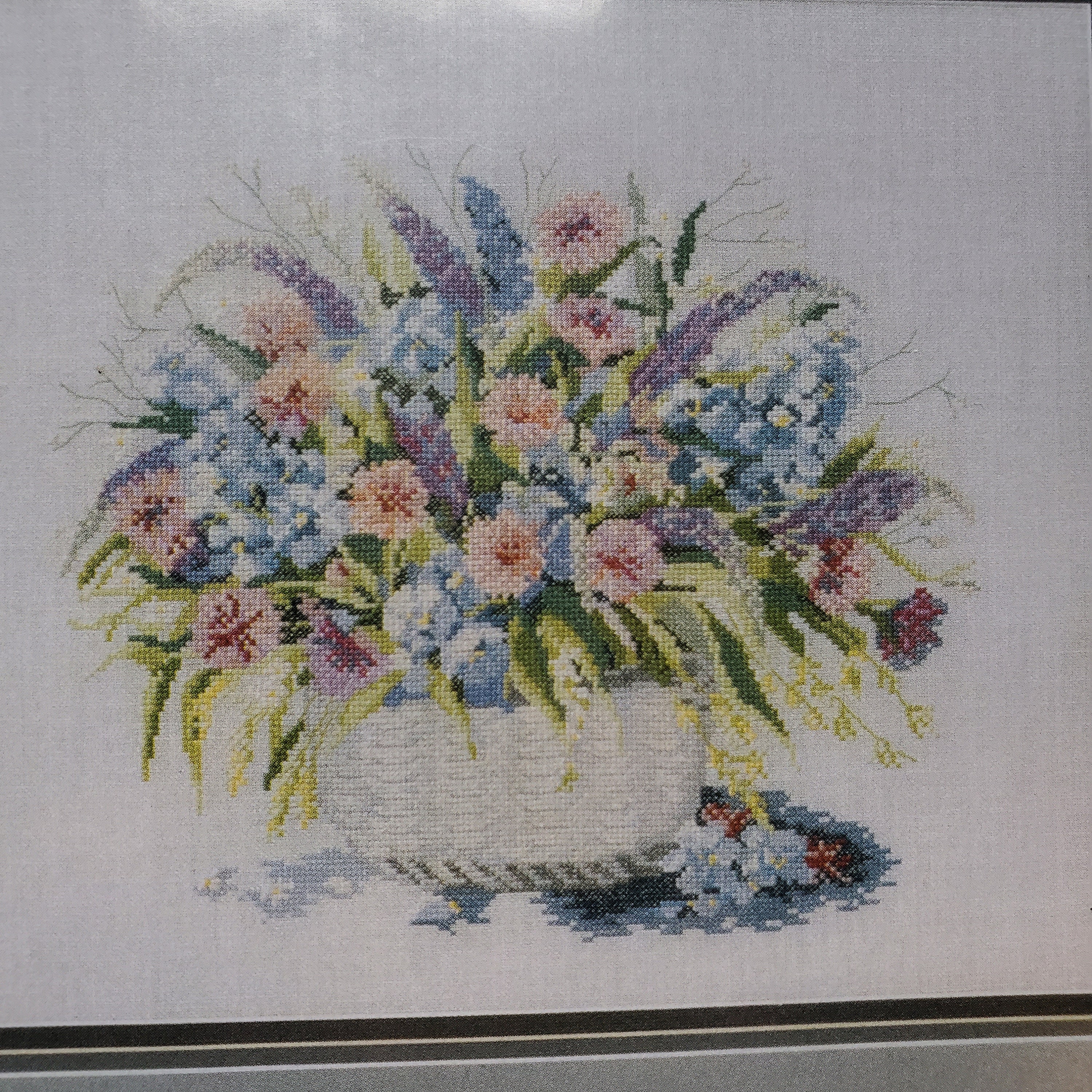 New Open Permin of Copenhagen Cross Stitch Kit 70-7008 Flower