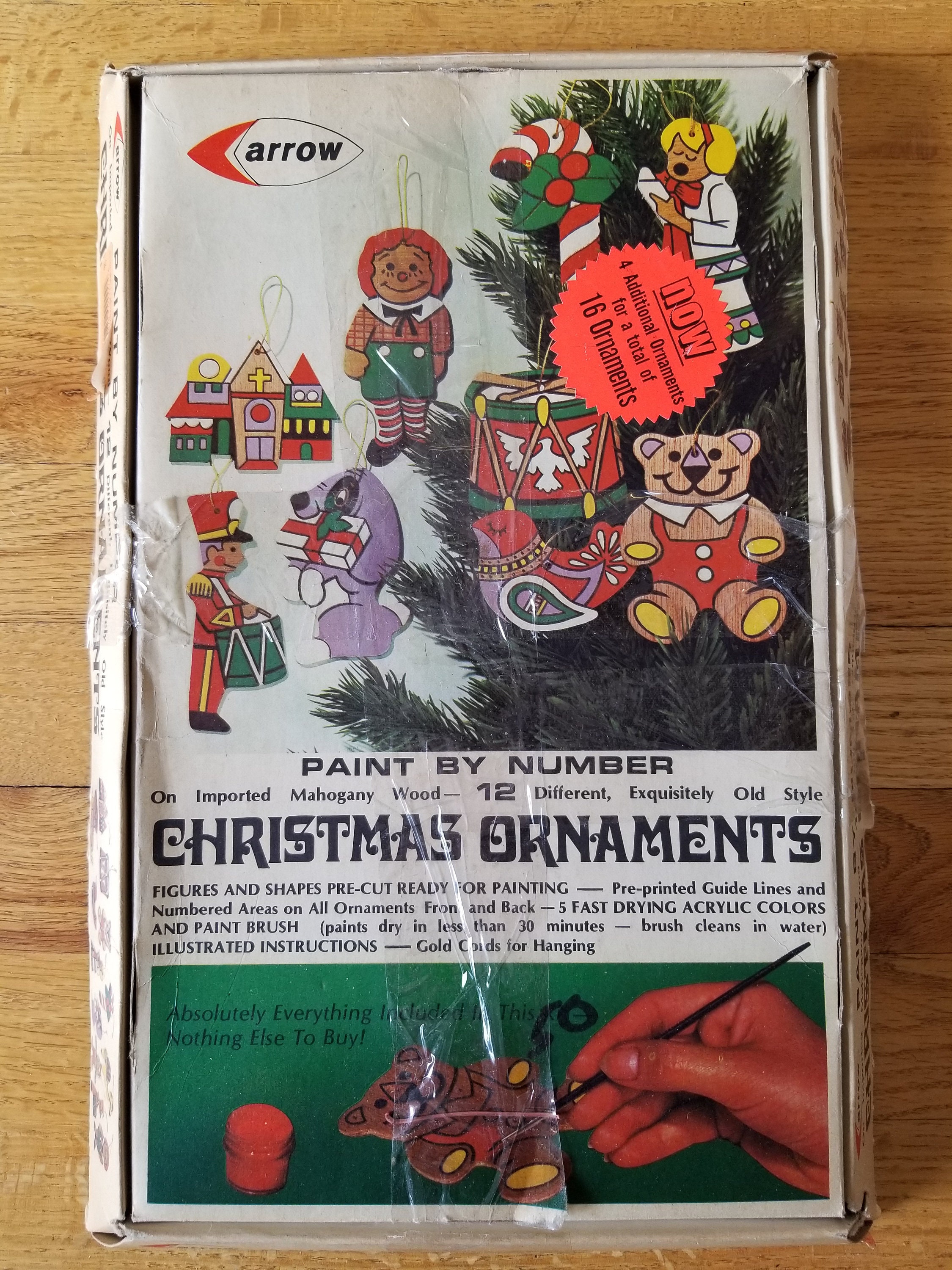 Wooden paint by number christmas ornaments Clearance