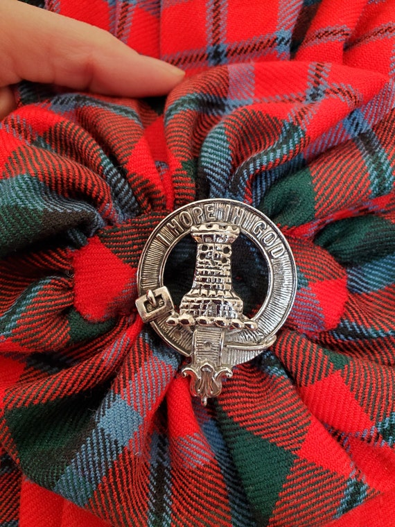 Vintage EUC Scottish Clan McNaughton Wool Tartan … - image 1
