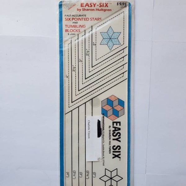 Vintage New In Package NIP Sharon Hultgren Judy Martin QuickStar Easy Eight Six Shining Star Quilts Blocks Plastic Template Quilting Tool