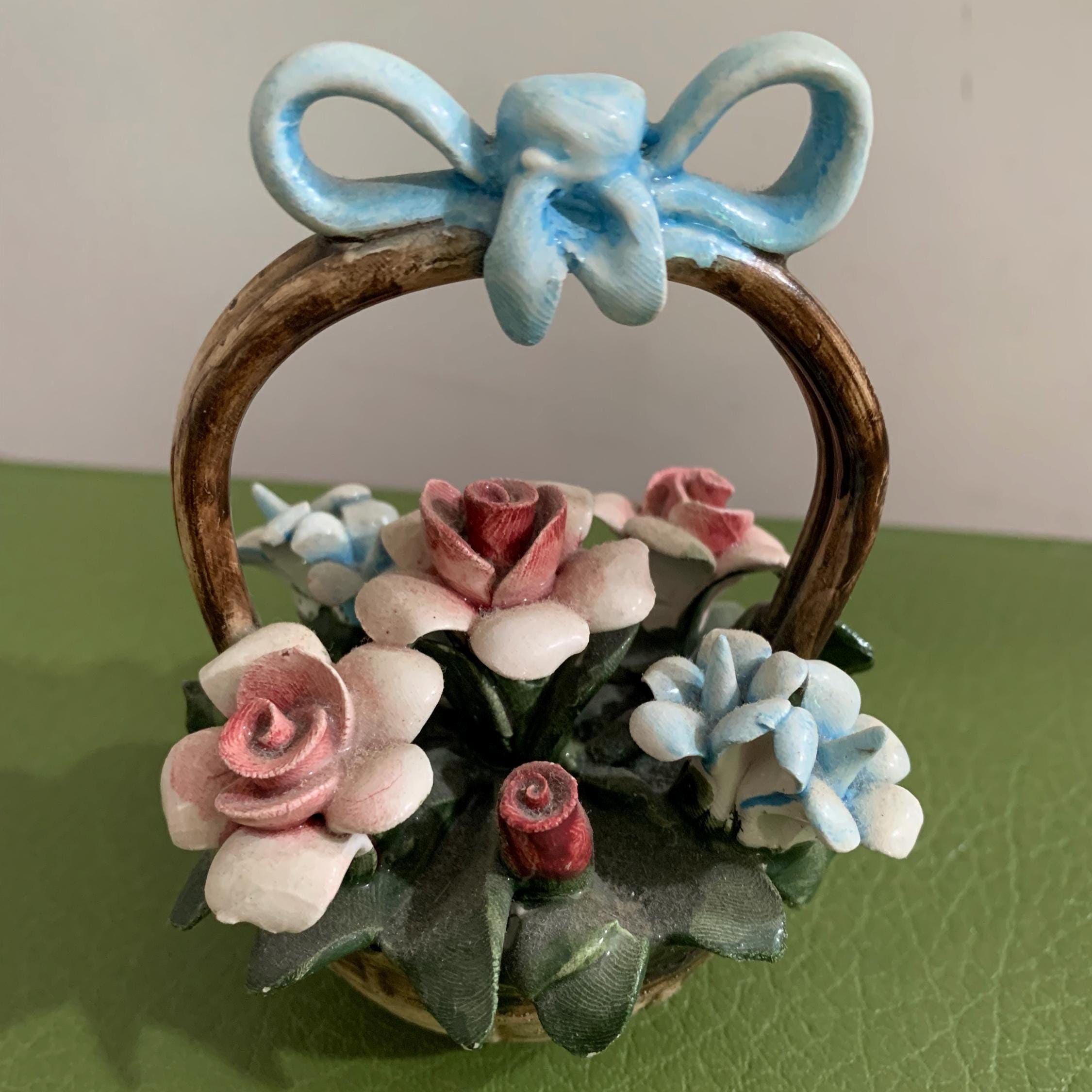 Italian Porcelain Flower Baskets - Etsy