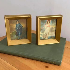 The Blue Boy and Pinkie Vintage Prints in Gold Frames - Mid-Century Framed Prints