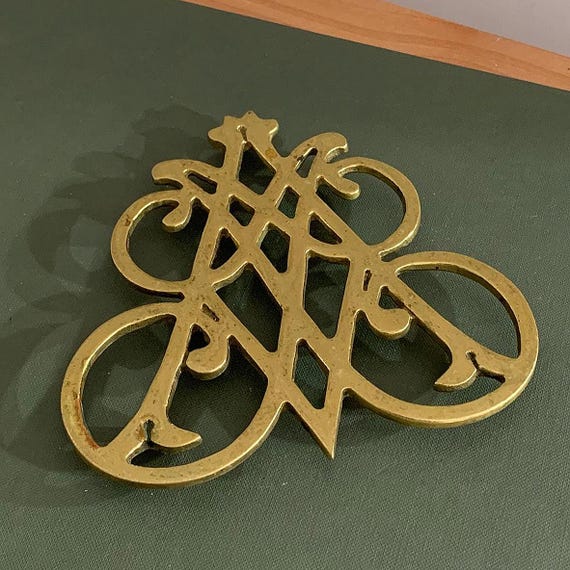 Vintage Brass Trivet – Andrew Jackson Americana