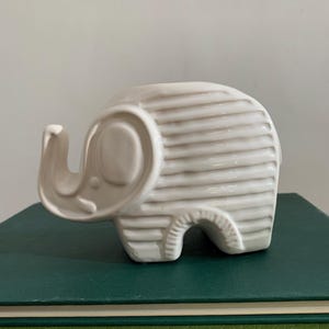 Vintage White Elephant Votive Candle Holder, Whimsical Sculptural Decor