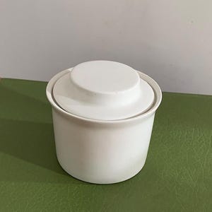 Mid Century Lidded Jar - Johnson Bros Ironstone, White Minimalist Storage