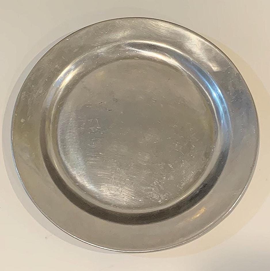 Vintage Pewter Platter - Etsy