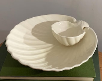 Chip n Dip Bowl Set - Garnalen, Cocktailsaus Serveren - Sint-jakobsschelpen - Vintage Coastal Cottagecore