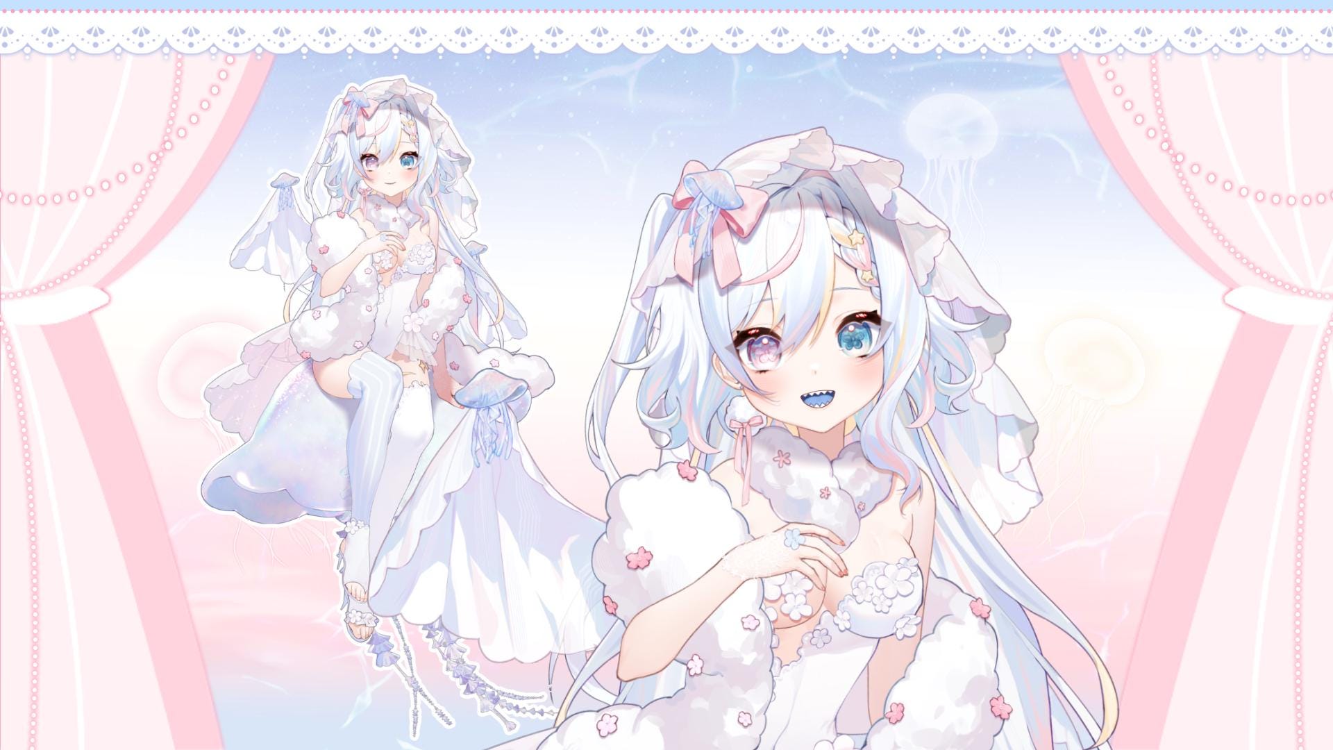 LIVE 2D Model Jellyfish Girl Vtuber Model for Sell [Premade Vtuber Model/YouTube Twitch Stream/FULLY RIGGED/Ready to use/Vtube Studio]