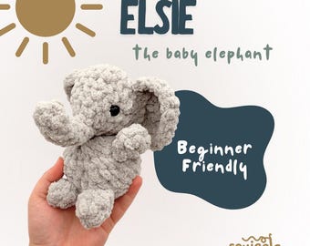 Padrão de crochê da Elsie, a elefanta: amigurumi para iniciantes (padrão em PDF)