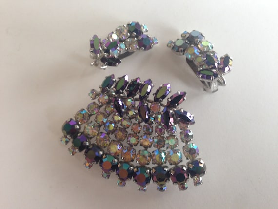 Gorgeous Sparkly AB Prong Set Rhinestone Brooch C… - image 1