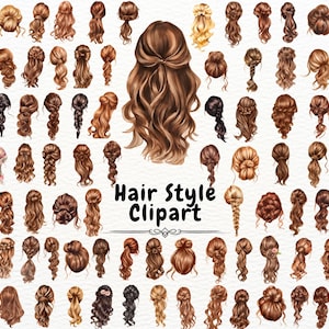 Clipe de penteado, Penteados femininos, Clipe de cabelo feminino, Clipe de cabelo com coque bagunçado, Rabo de cavalo PNG, Clipe de penteados trançados, Cabelo cacheado