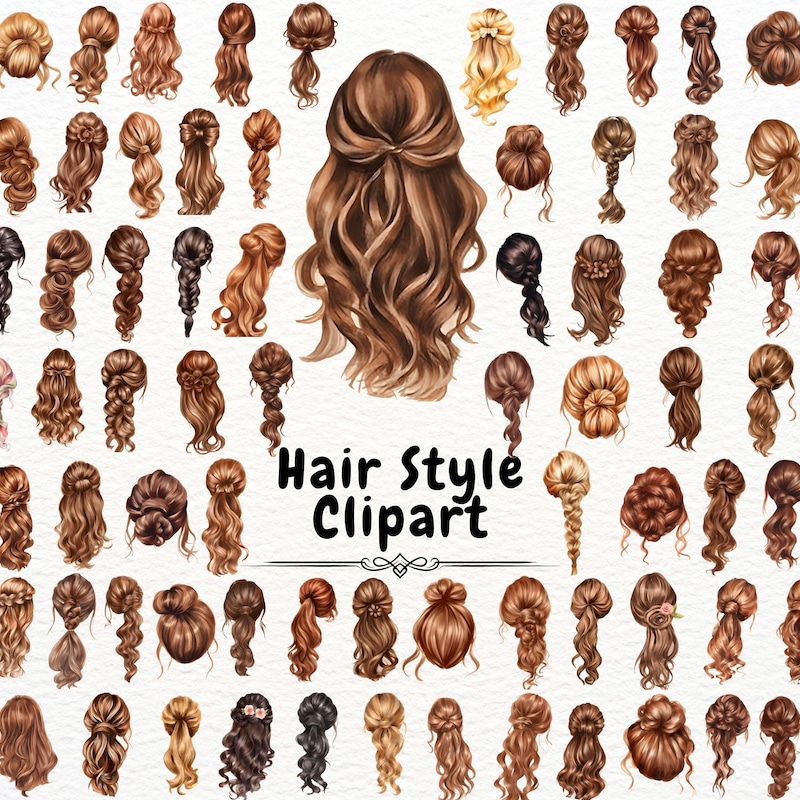 Hair Digital Clipart - Etsy