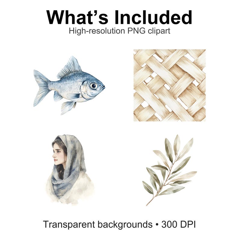 50 Jesus Miracles Clipart PNG | Bible Story Illustration Bundle ...
