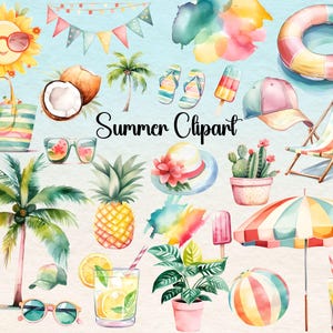 Clipart de verano, Hola verano, Vibraciones de verano PNG, Clipart de acuarela de playa de verano, Vacaciones, Vibraciones de playa PNG, Vacaciones de verano PNG