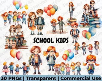 Schule Kinder Clipart - Zurück zu Schule Clipart, Schüler Illustrationen, Schulbedarf Clipart, Klassenzimmer Clipart, Kinder Grafiken