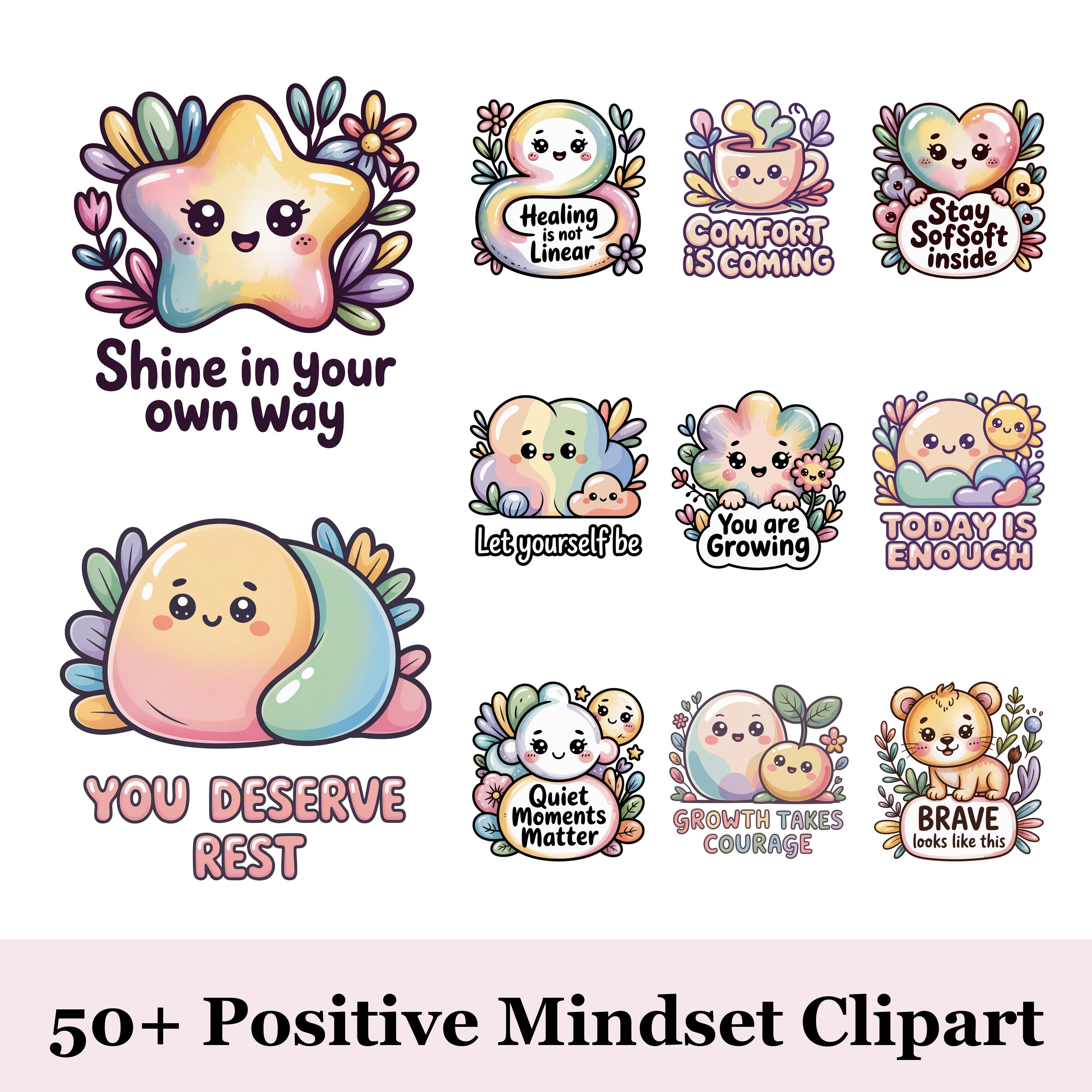 50 Mental Health PNG Bundle | Self Care Quotes Clipart | Positive ...