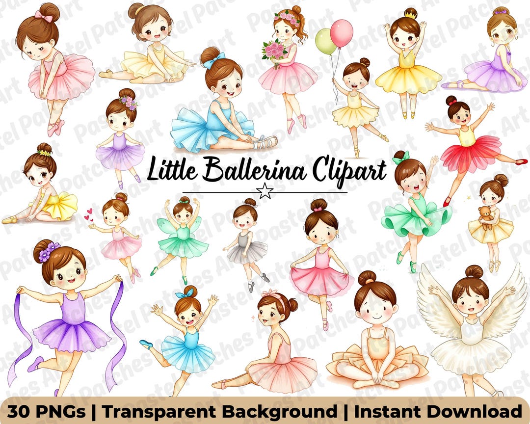30+ Little Ballerina Clipart | Pink Ballet Art | Ballerina Birthday PNG ...