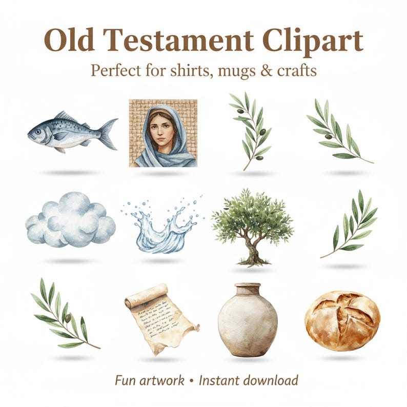 50 Jesus Miracles Clipart PNG | Bible Story Illustration Bundle ...