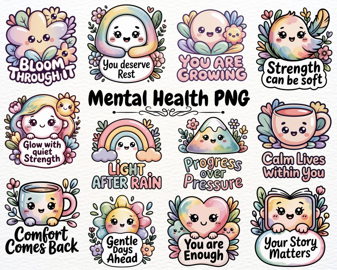 Mental Health PNG Bundle 50+ | Inspirational Uplifting Quotes PNG ...