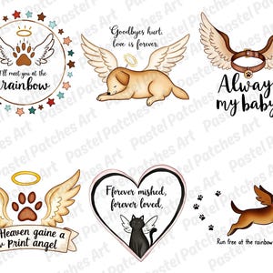 Angel Pet Clipart Bundle for Pet Loss • Dog Memorial Clipart, Cat ...
