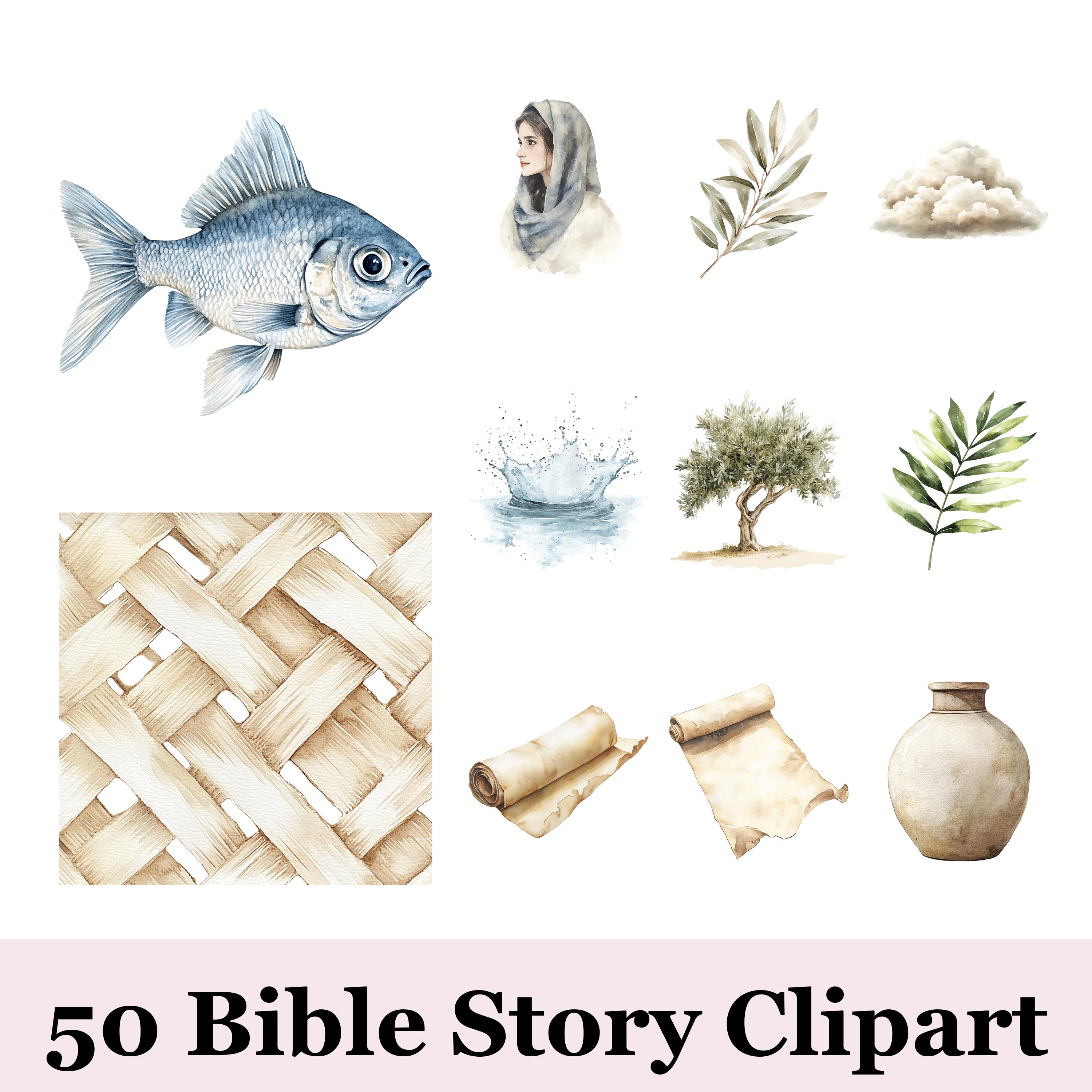 50 Jesus Miracles Clipart PNG | Bible Story Illustration Bundle ...