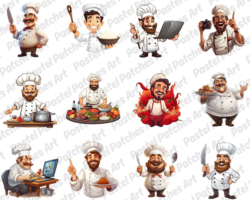 Silly Chef Graphics Funny Chef Clipart, Cooking Clipart, Cartoon Chef, Cooking Tools Png ...