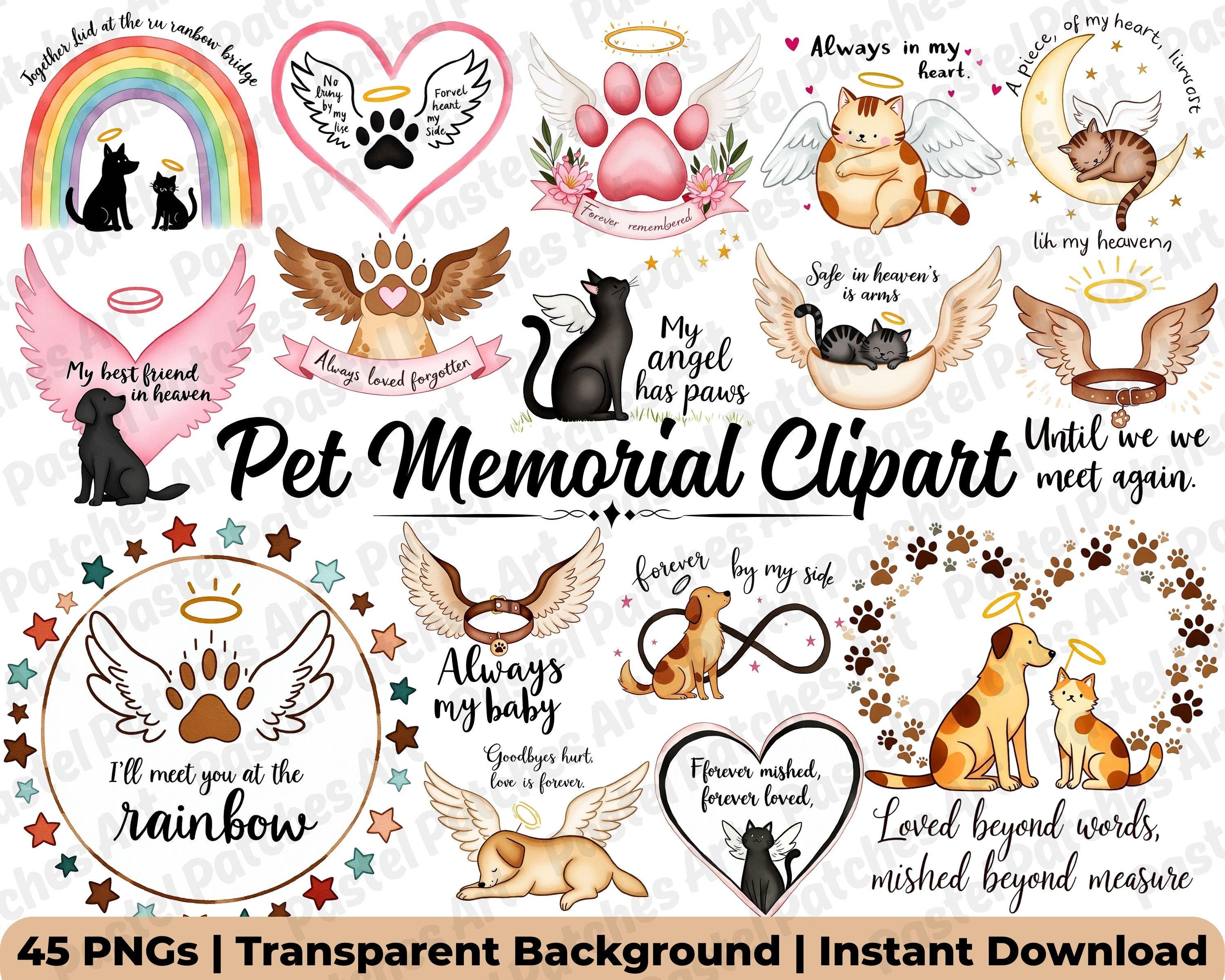 Angel Pet Clipart Bundle for Pet Loss • Dog Memorial Clipart, Cat ...