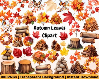 Autumn Leaves Clipart, Fall Clipart, Seasonal Decor Clipart, Leaf PNG Fall, Fall Leaves, Thanksgiving Clipart, Fall Decor, Leaves Clipart