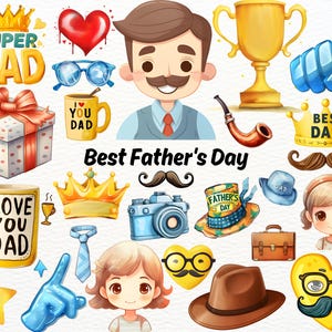Clipart de Dia dos Pais, Feliz Dia dos Pais PNG, Melhor Presente para o Dia dos Pais, Melhor Pai de Todos os Tempos, Presente para o Pai, Melhor Clipart de Pai, Presente para Crianças