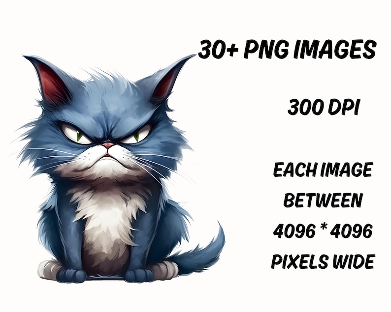 Funny Cat Clipart, Grumpy Cat Graphics, Cute Cats Clipart, Funny Animal ...