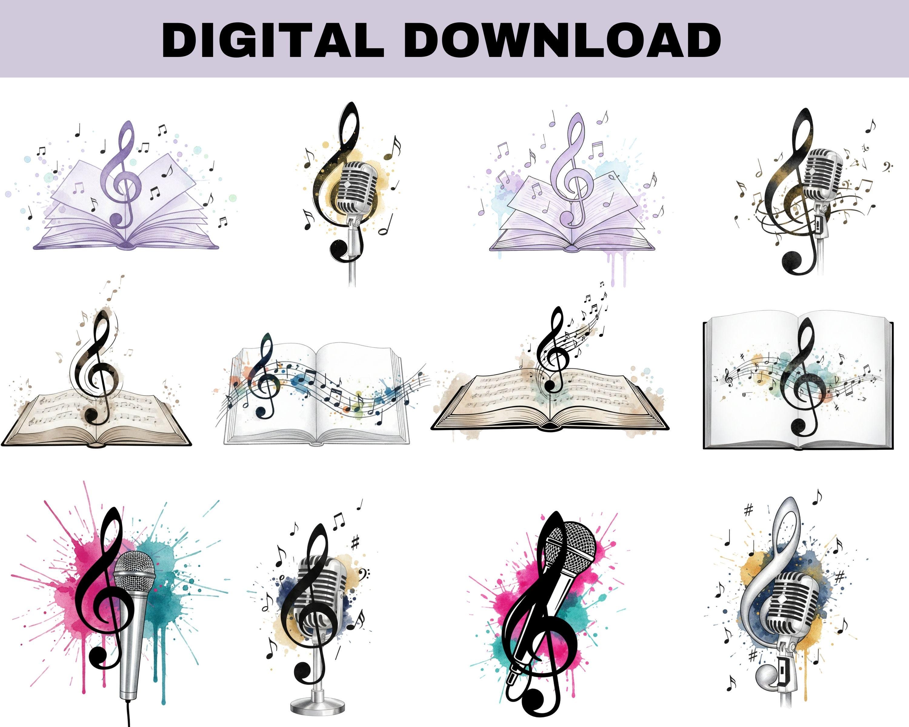 50+ Choir Vocal Music Notes Clipart | Singing Musical Notes PNG Bundle ...