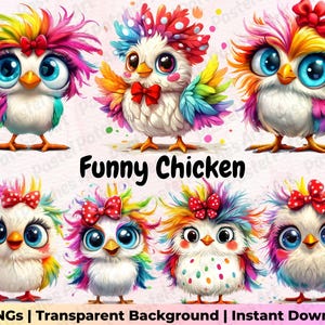 Funny Chicken PNG, Crazy Chicken Clipart, Farm Chicken, Humorous Chicken Clipart, Cute Chicken Design, Chicken Chick PNG, Silly Chicken PNG
