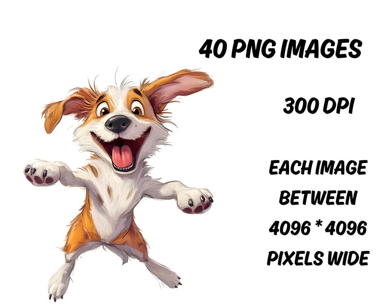 Quirky Dog Clipart PNG Bundle, Funny Pets Dog Clipart, Whimsical Dogs ...
