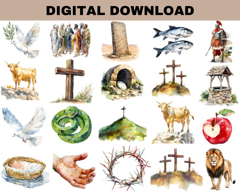 Bible journey clipart
Baptismal font clipart
Jesus healing clipart
Prodigal Son clipart
Bible lessons clipart
Holy family clipart
Sacred heart clipart
Biblical animals clipart
Communion clipart