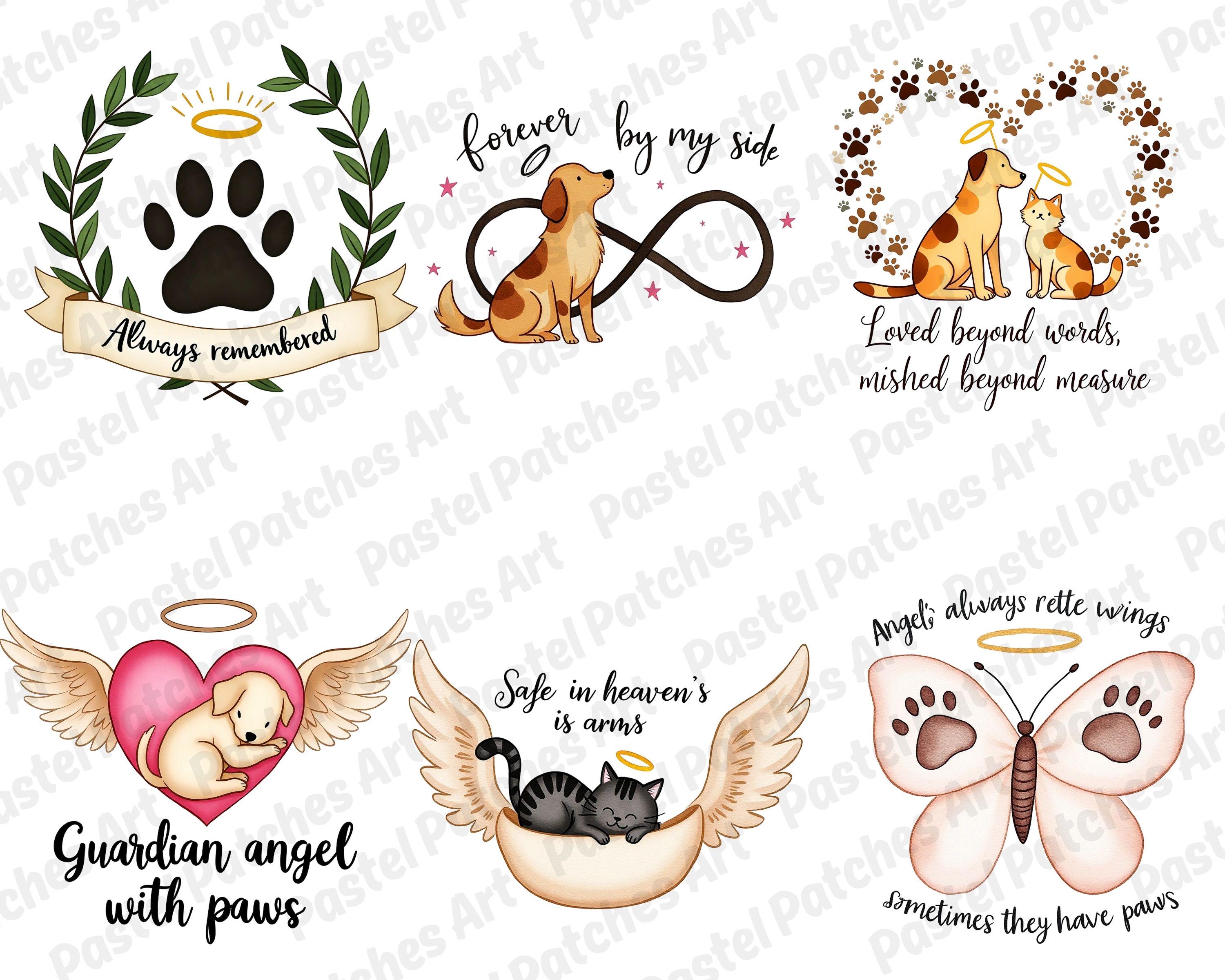 Angel Pet Clipart Bundle for Pet Loss • Dog Memorial Clipart, Cat ...